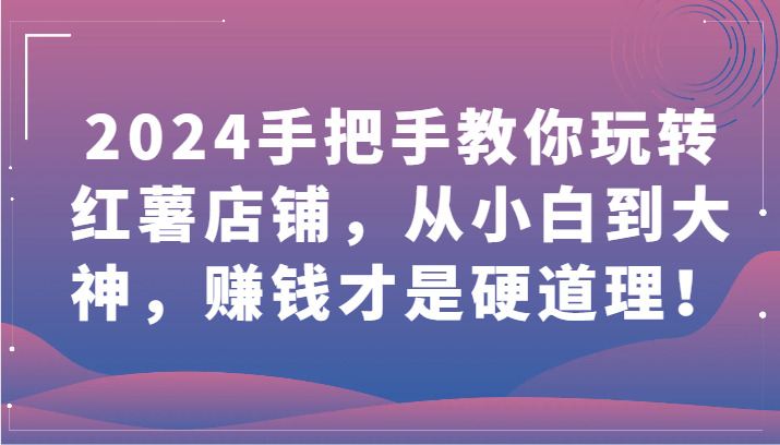 2024手把手教你玩转红薯店铺，从小白到大神，赚钱才是硬道理！-聚赢网创