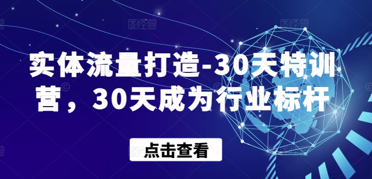 实体流量打造-30天特训营，30天成为行业标杆-聚赢网创